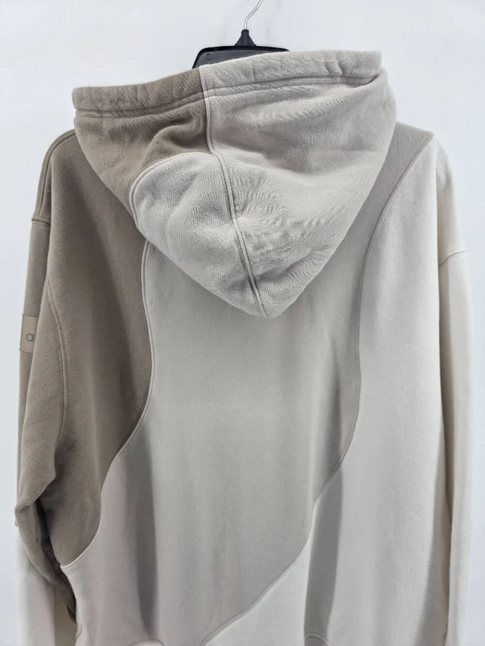 Alo Yoga Two-Tone Colorblock Hoodie & Jogger Set Size M Tan/Stone